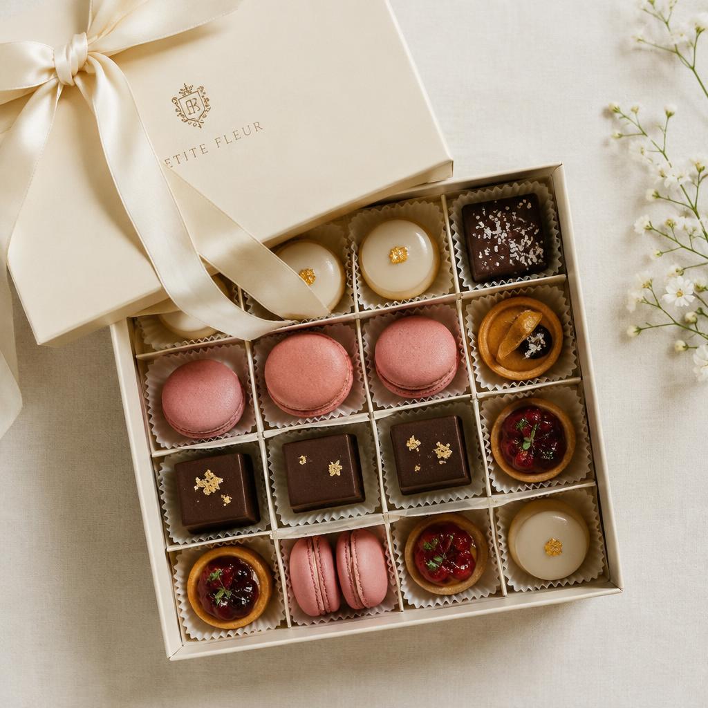 Box of handcrafted petit fours